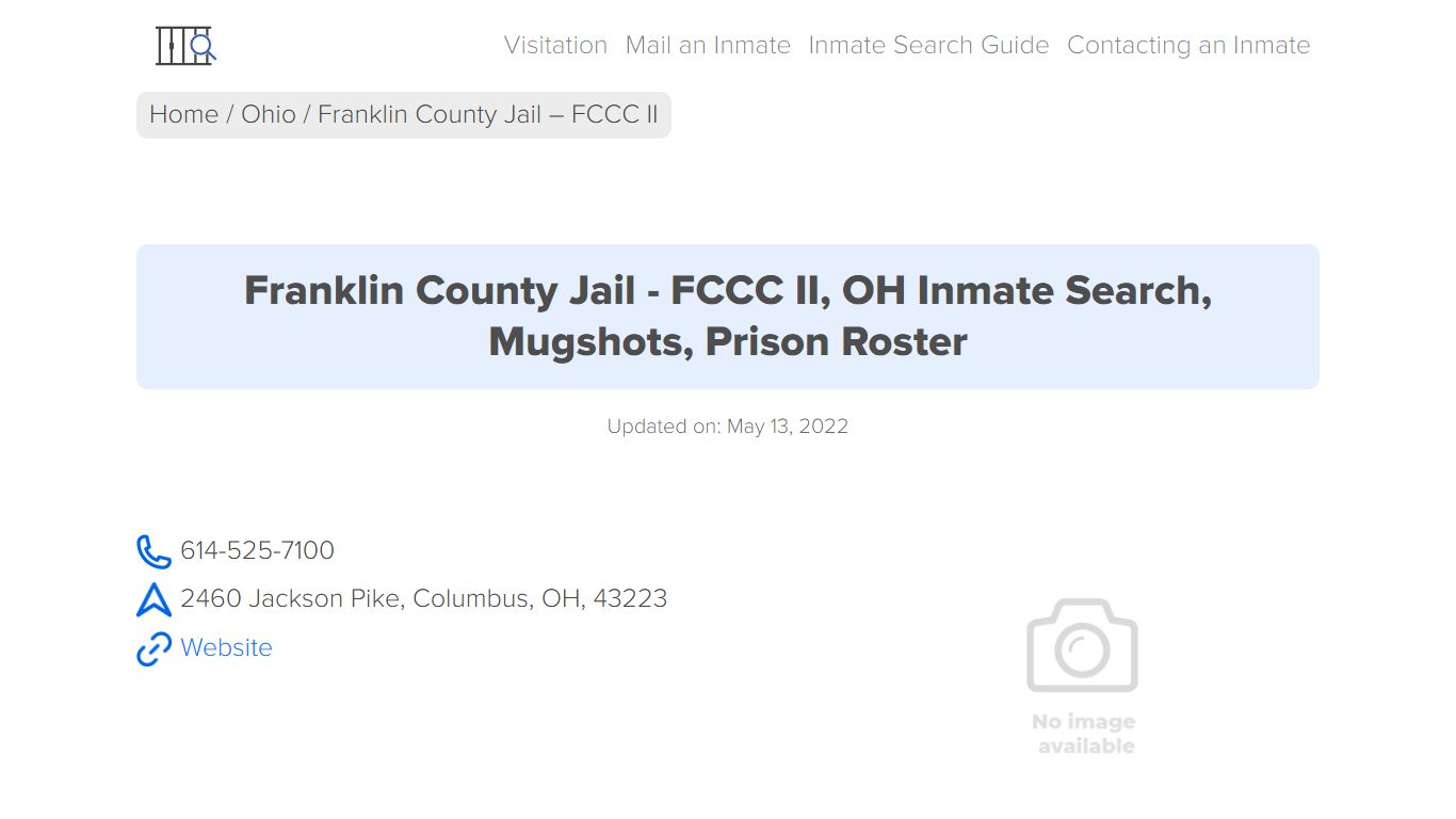 Franklin County Jail - FCCC II, OH Inmate Search, Mugshots ...